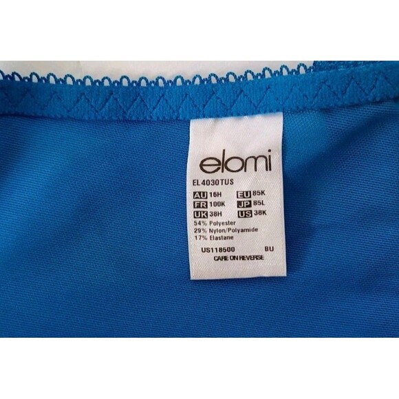 ELOMI Cate Side Support Bra Size 38K Blue Underwired - Picture 4 of 10